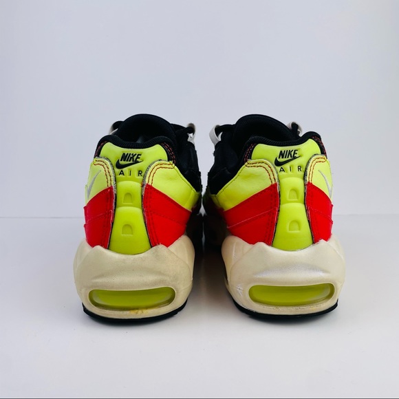 Nike Air Max 95 Black White Volt Habanero Red Shoes 307960-019 Women’s Size 5 - Picture 6 of 10